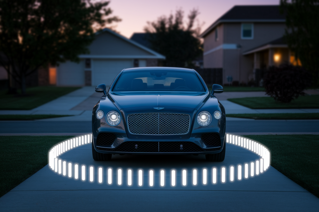 voiture-elegante-allee-halo-soir