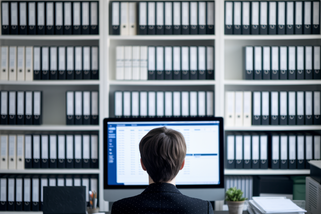 bureau-personne-dos-ordinateur-ecran