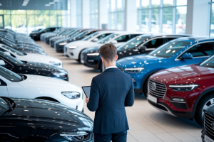 showroom-voitures-neuves-personne-tablette