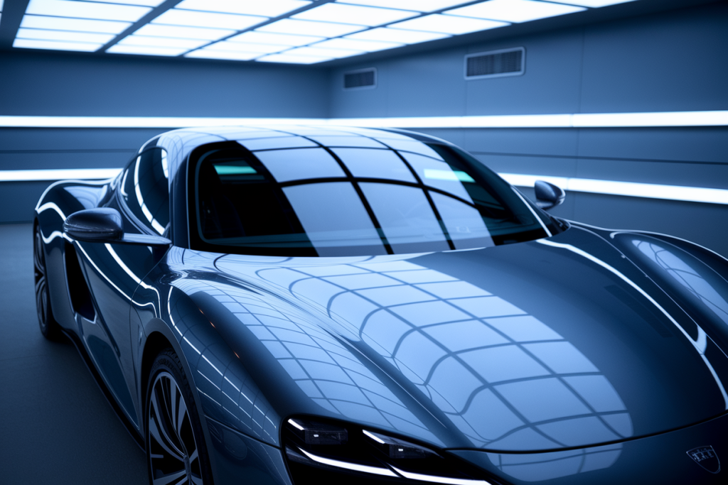 voiture-moderne-parebrise-clair-showroom