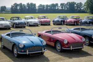 voitures-classiques-demicercle-champ-ensoleille