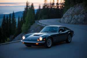 voiture-classique-japonaise-route-montagne-crepuscule