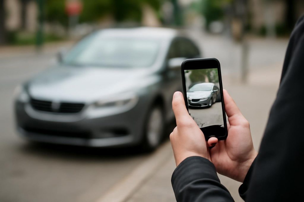 personne-telephone-photo-voiture-trottoir