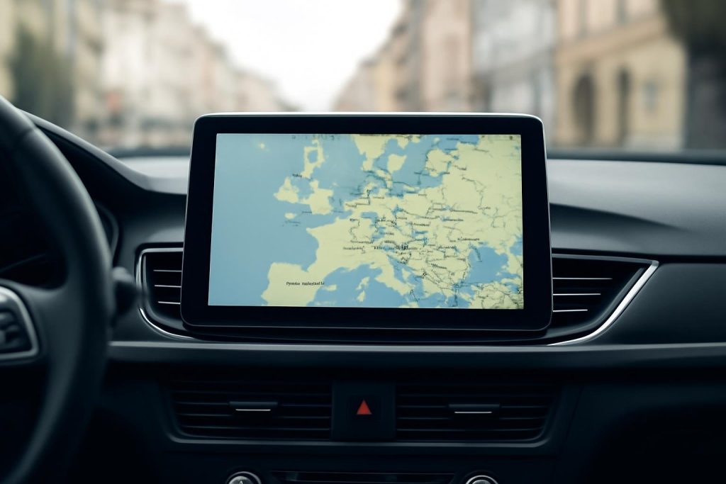 tableau-bord-voiture-ecran-gps-carte-europe