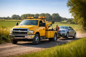 depanneur-remorque-route-campagne-paysage-verdoyant