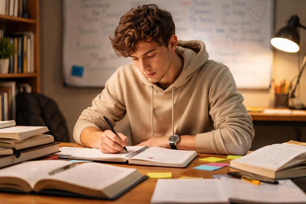 jeune-adulte-table-etude-livres-tableau