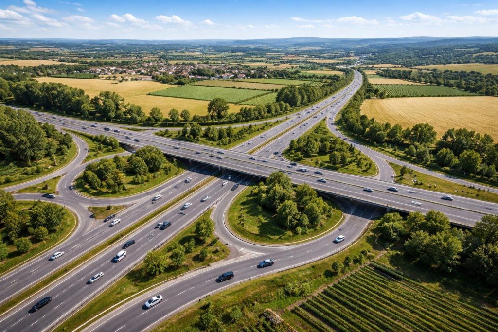 intersection-routes-campagne-verdoyante