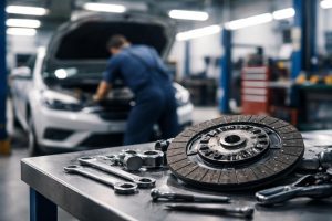 mecanicien-voiture-garage-disque-embrayage